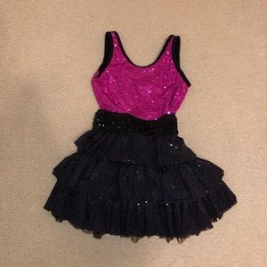 🌟Pink sequin kids dance costume🌟